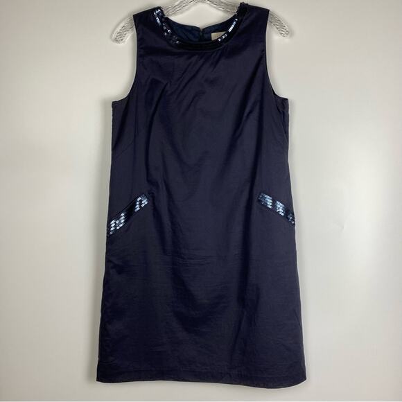LOFT Shift Dress Sequin Navy Sequin Women’s Size 8 - Picture 3 of 12